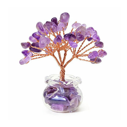Natural amethyst crystal tree mini treasure bowl, feng shui decoration