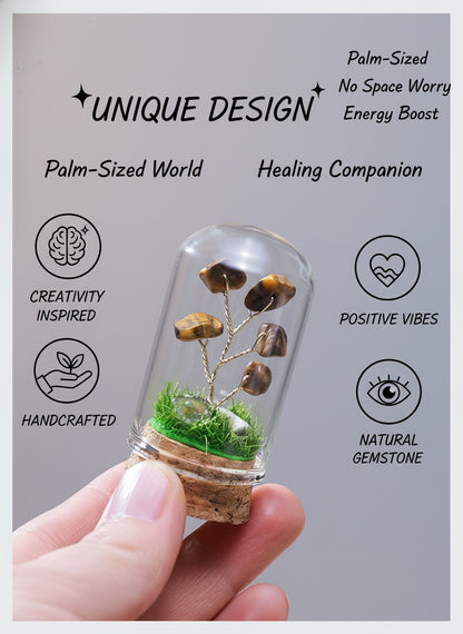 Natural crystal tree mini terrarium, feng shui decoration
