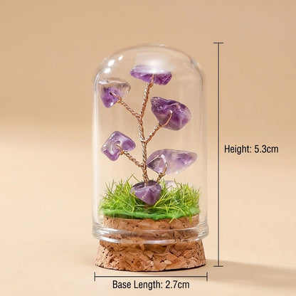 Natural crystal tree mini terrarium, feng shui decoration