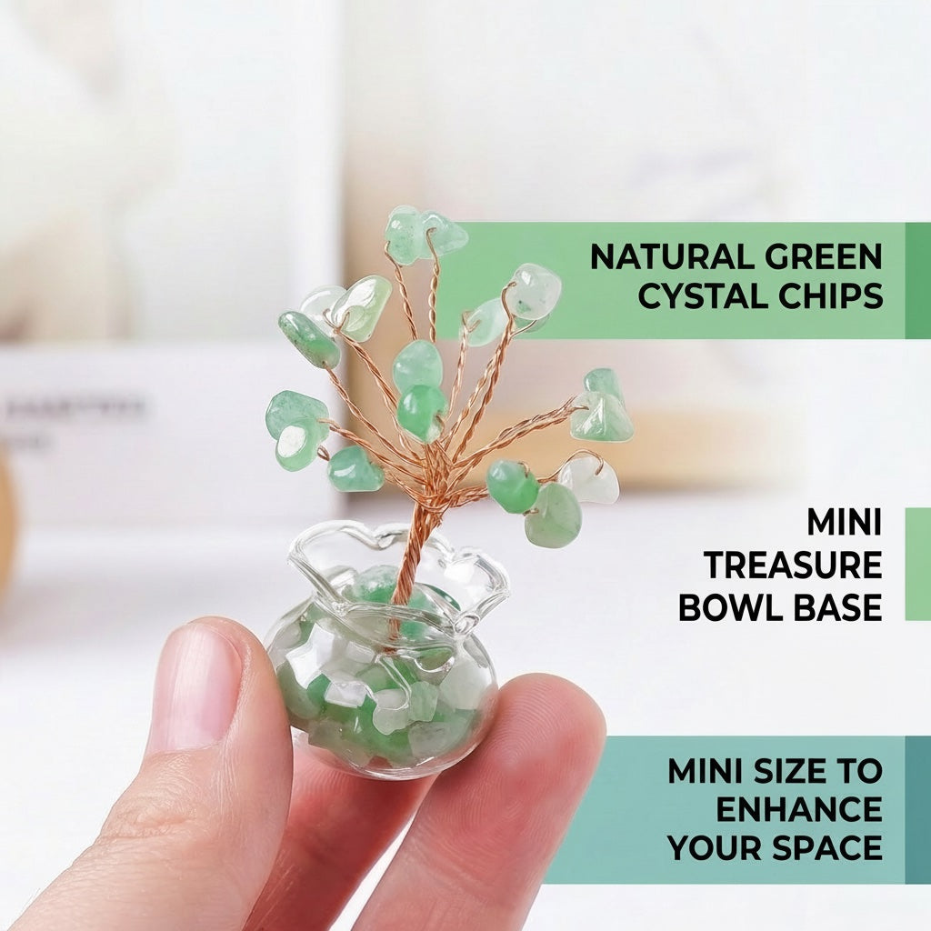 Natural crystal tree mini treasure bowl, feng shui decoration