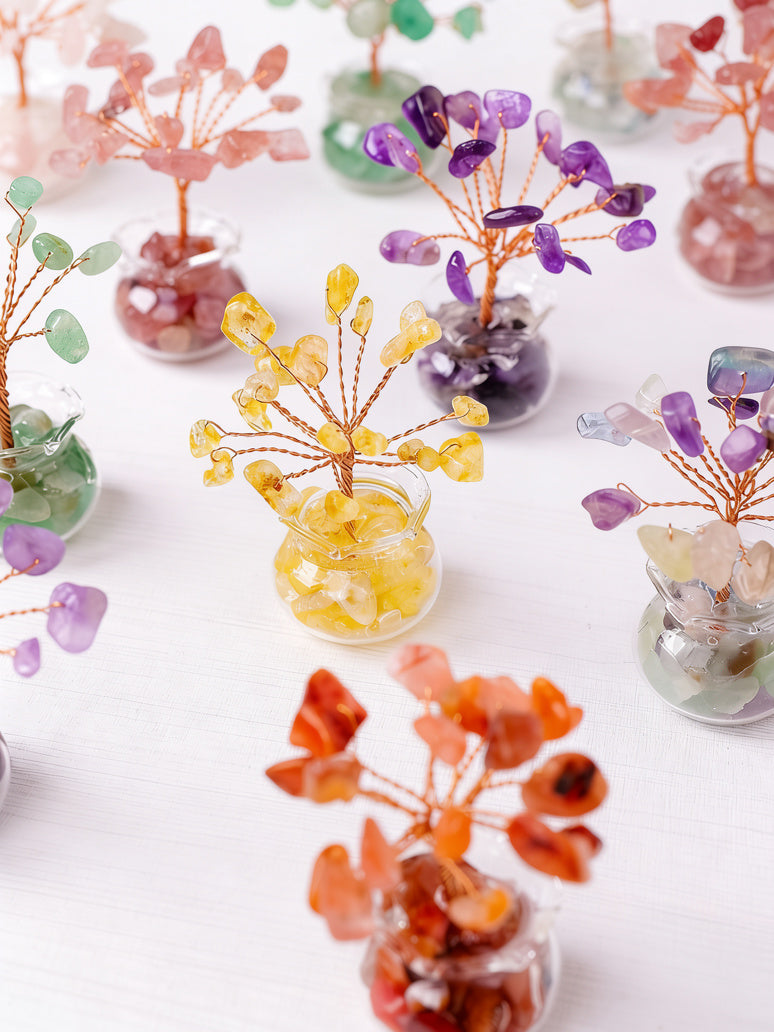 Natural crystal tree mini treasure bowl, feng shui decoration