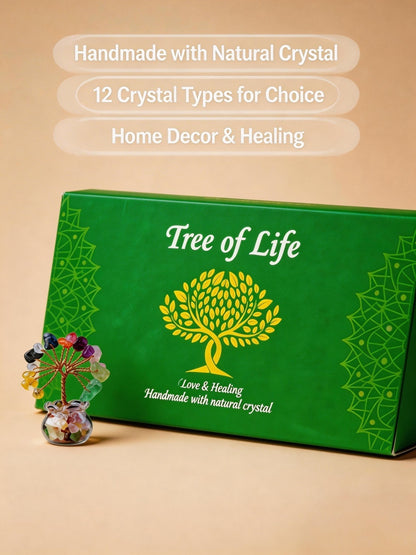 Natural mini treasure bowl crystal tree gift set, home bedroom decor