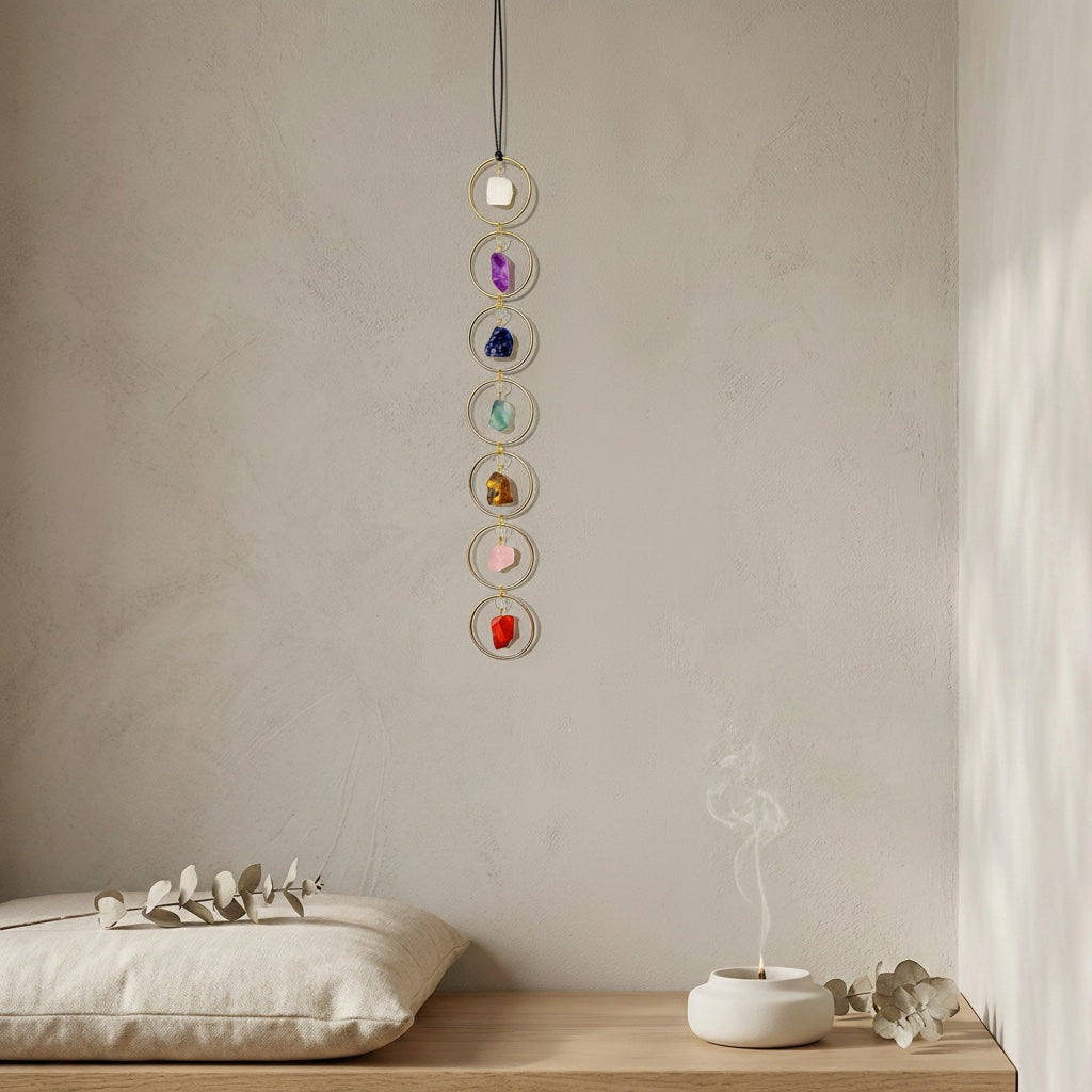 Natural raw crystal wall hanging, feng shui decoration