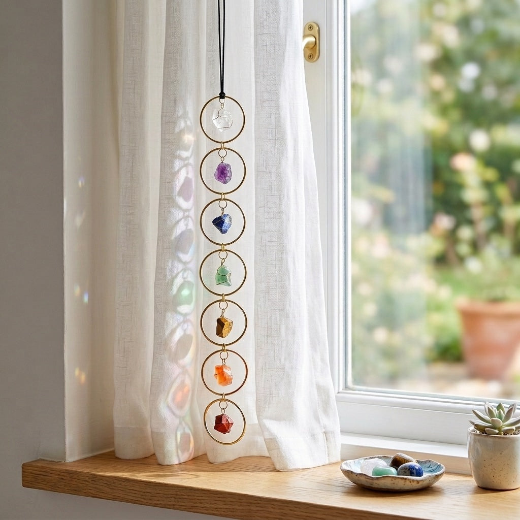 Natural raw crystal wall hanging, feng shui decoration