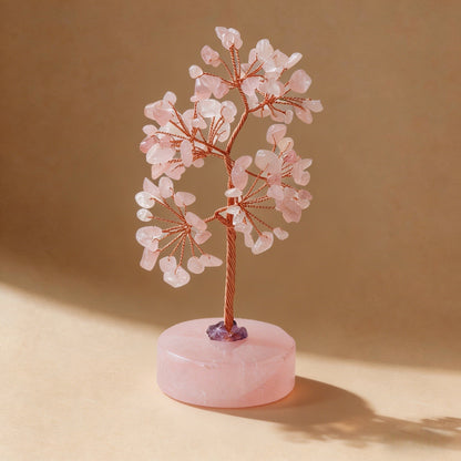  Rose Quartz Crystal Lucky Tree, Love & Healing Bedroom Decoration
