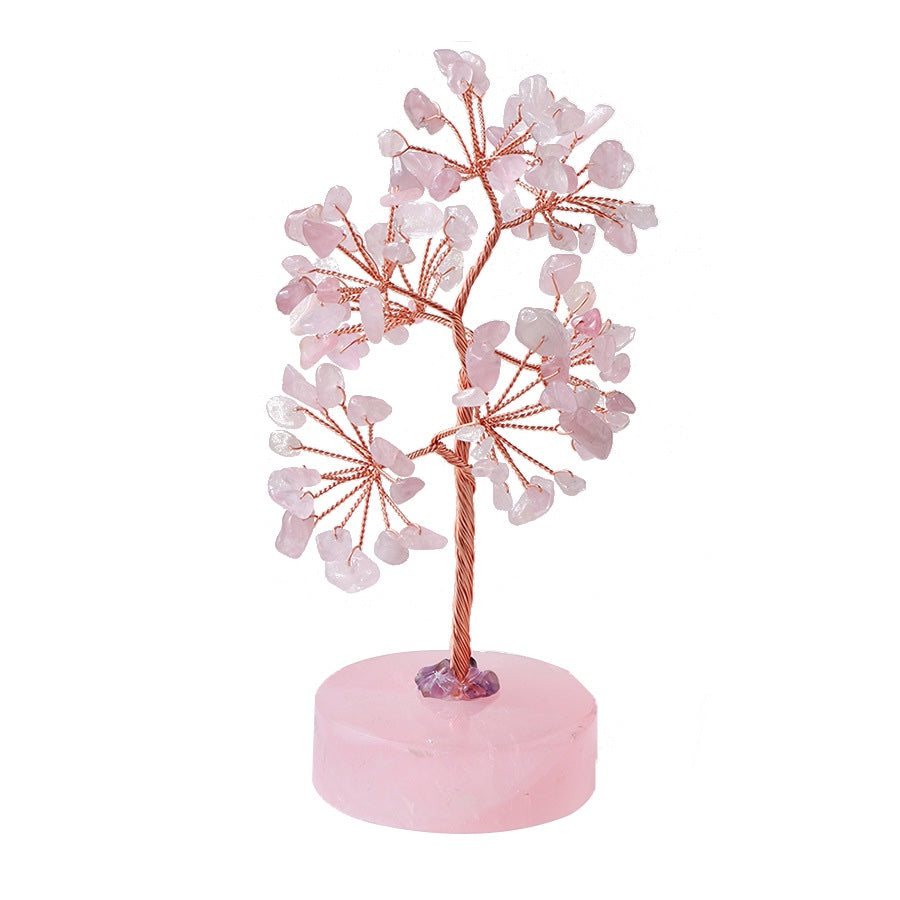  Rose Quartz Crystal Lucky Tree, Love & Healing Bedroom Decoration